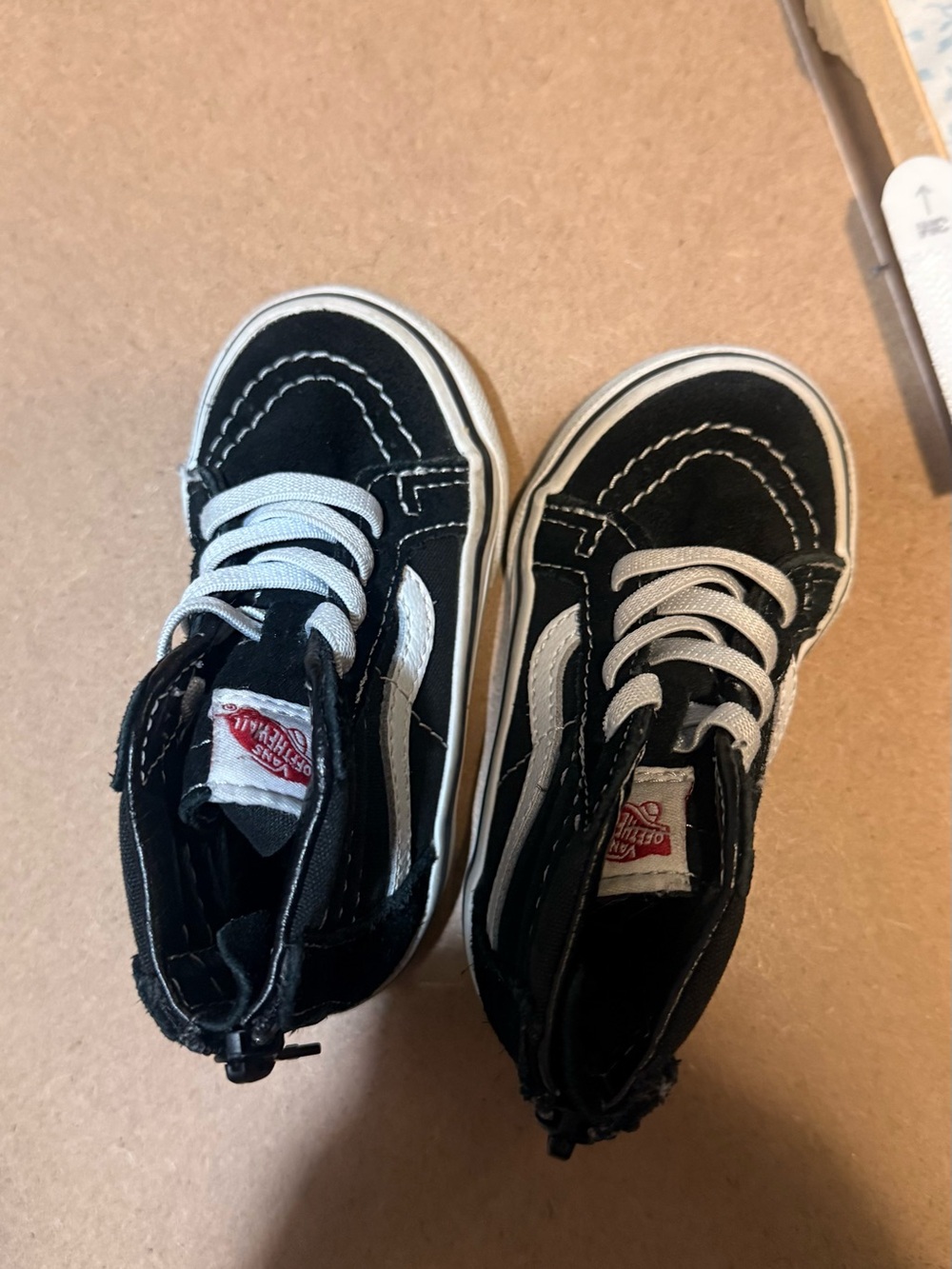 Vans Kids Black and White High-Top Sneakers